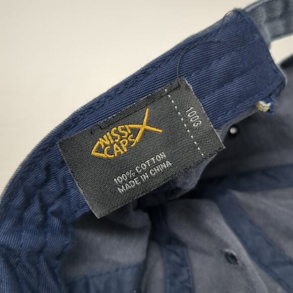 Dad Slideback Hat Blue One Size Adjustable Embroidered Nissi Caps - Picture 9 of 9